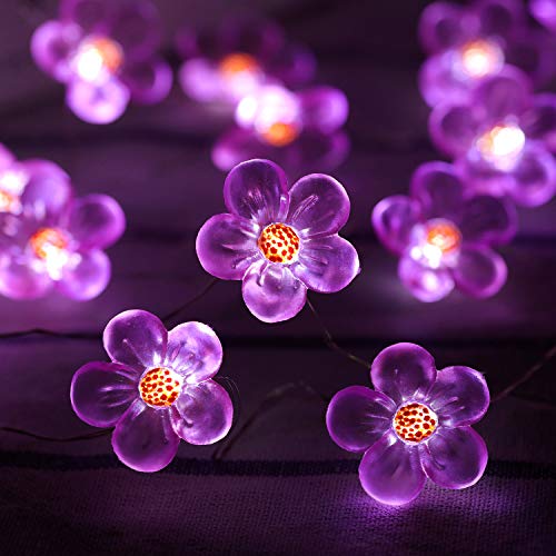 HDNICEZM Flower String Lights，Fairy Pink Cherry Blossom String Lights 21ft 40 LEDs Waterproof USB Plug in Fun Room Lights for Spring, Nursery,...