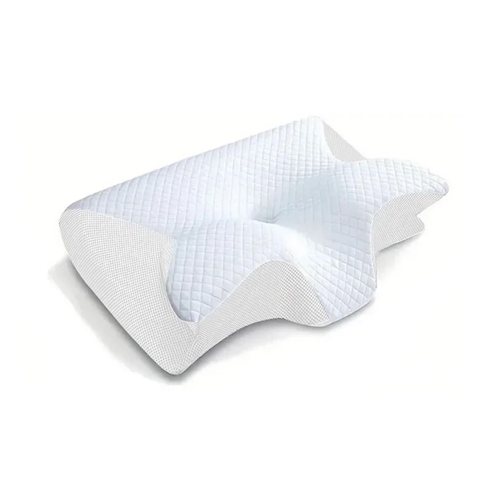 Dvmsief White Latex Pillow Memory Foam Protection Slow Rebound Pressure Reduction Butterfly Pillow Ergonomic Horn Neck(White)