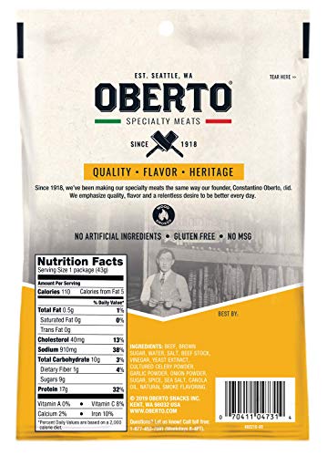Oberto Specialty Meats Original Beef Jerky, 1.5 Ounce (Pack of 8) - Thumbnail 2