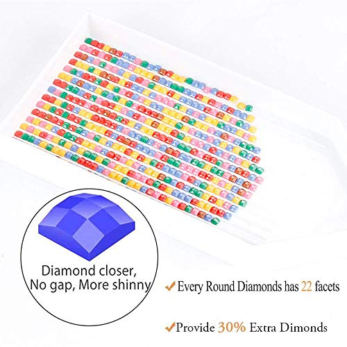 SanerDirect 5D DIY Mystery Diamond Painting Kit, Square Full Drill Diamond Craft for Home Wall Decor (12x16 inch)