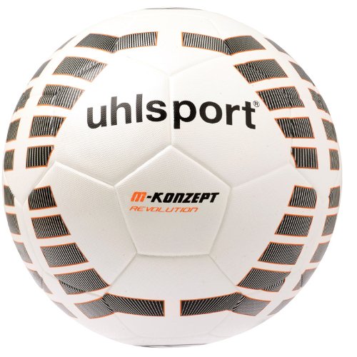uhlsport, Pallone da calcio M-Konzept Revolution, Bianco (Weiß/Schwarz/fluo Rot), 5 anni