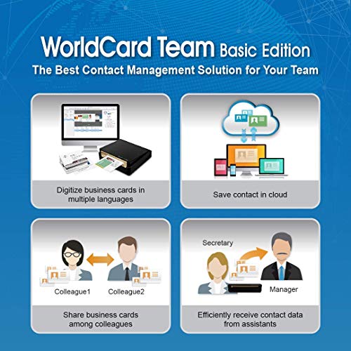 PenPower WorldCard Team (Édition de Base  Abonnement 1 an, 2 utilisateurs)  Solution de Gestion de Cartes de Visite conçue pour Les Petites Entreprises