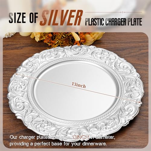 Platos Silver Charger 13" Set x10 miniatura 3