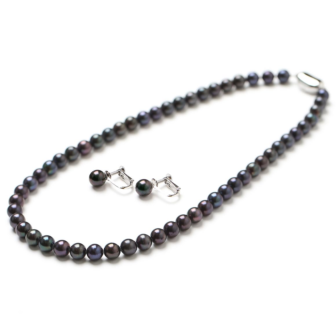 あこや真珠ネックレス ブラック7.5〜8mmピアスセット/N1015アコヤ 新品 Amazon | [ニナーズ] あこや真珠 ネックレス 黒真珠 7.5-8.0mm 保証