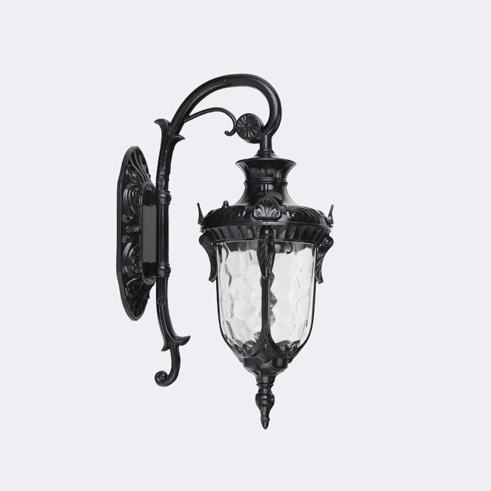 SXSCARKX Vintage Gooseneck Bronze Antique Aluminum Outdoor Waterproof Wall Light Lantern Wtih Clear Glass Shade - Victorian Style Black Sconce for Garden Balcony Porch Gate Lamp(24" inch Hig
