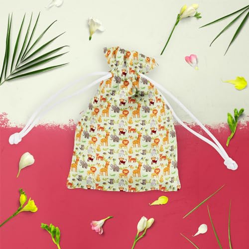 Image of ArtzFolio Cartoon Animals D1 | Pouch Wrist Potli Bag | Bag for Weddings & Casual Parties