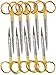 SET OF 10 O.R GRADE MICRO SURGERY IRIS SCISSORS STRAIGHT+CURVED WITH GOLD HANDLE