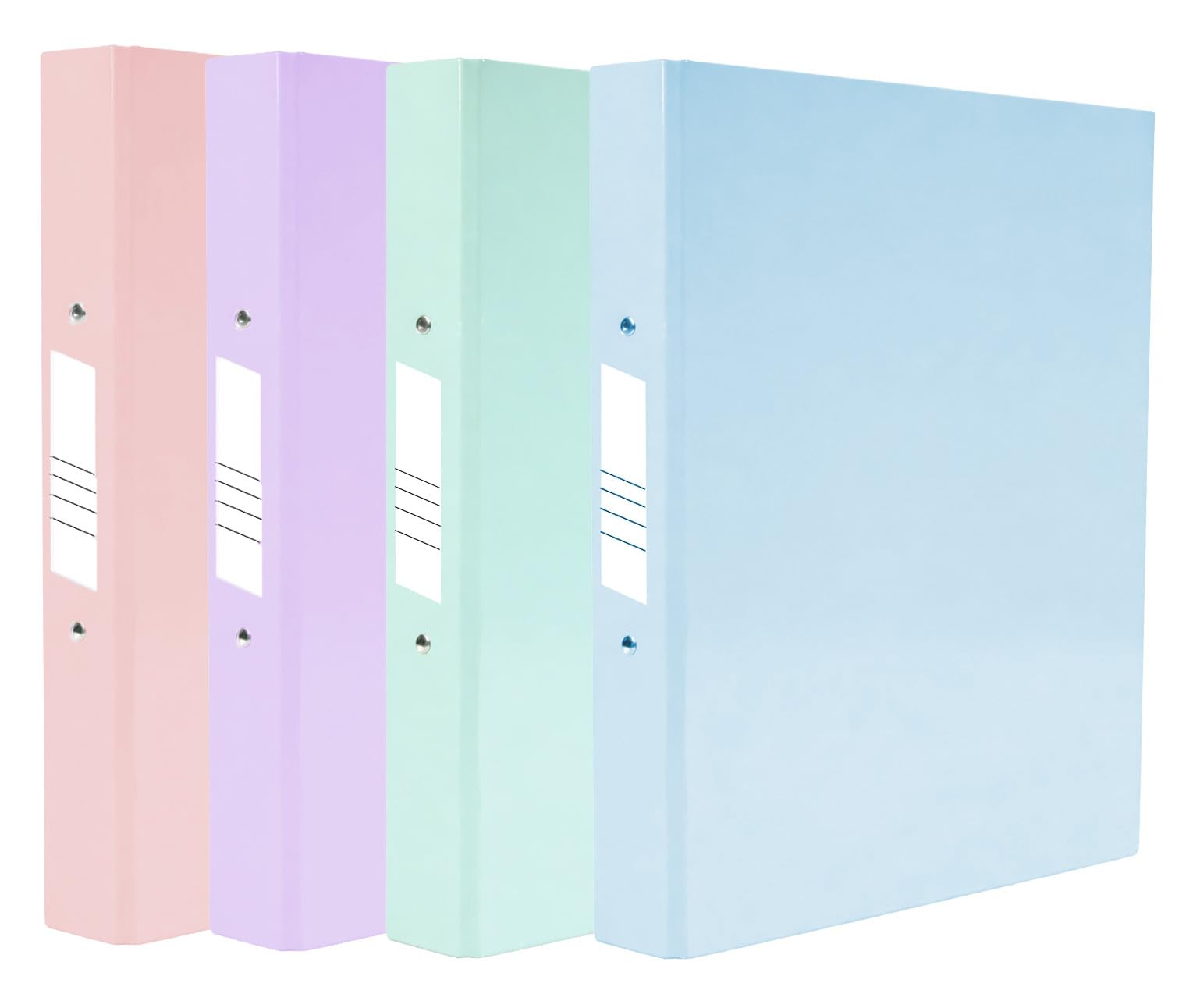 Nobel A4 Ring Binder 2-O Ring Pastel Colour Made in Britain - Set of 4 Ring Binders