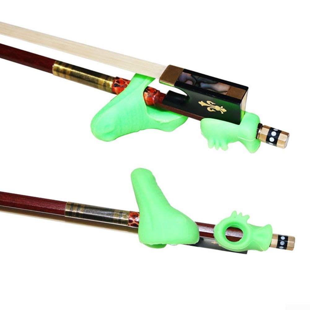 Dispositivo corrector de agarre para arco de violín de silicona para corrección de postura principiante (negro)