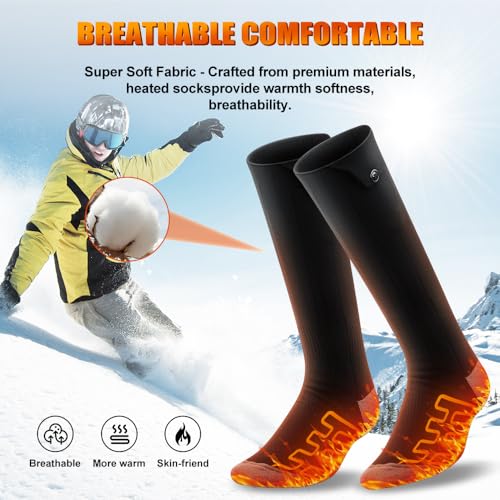 Heated Socks APP Control for Men and Women - Rechargeable Smart Foot Warmers for Outdoor Activities