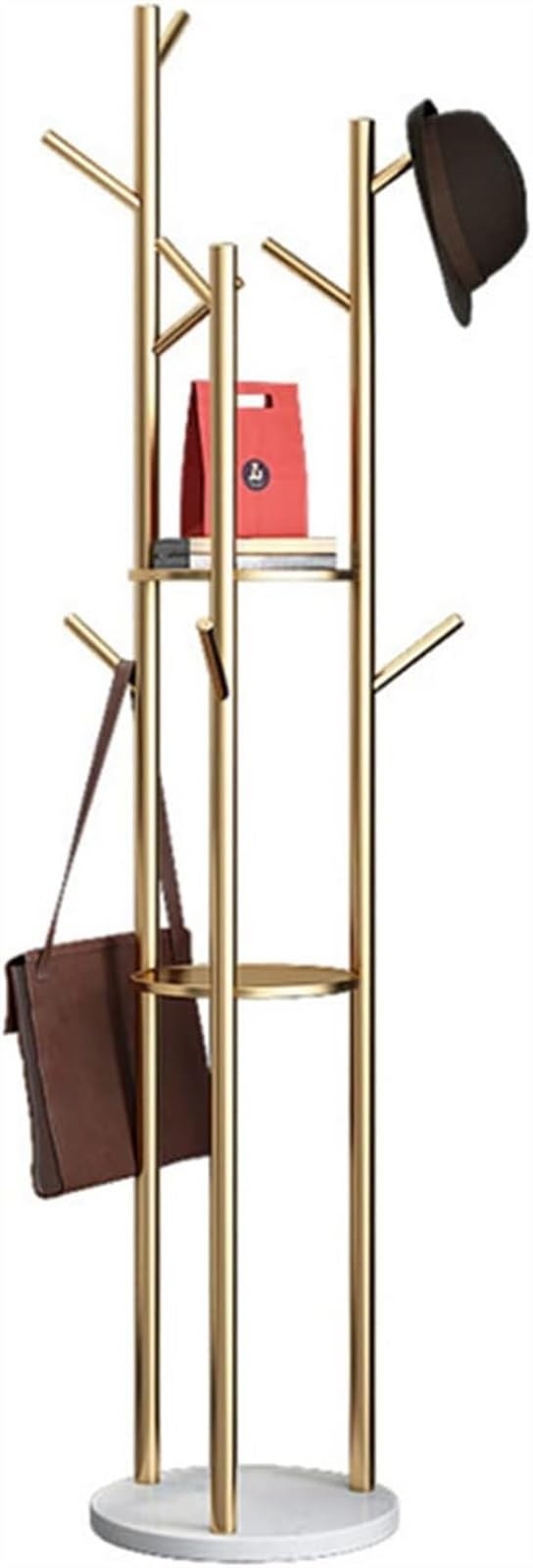 Porte-cintre en métal ELzEy avec socle en faux marbre luxueux