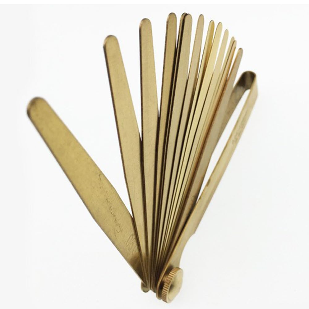 Spessimetro a doppia marcatura, Spessimetro metrico in ottone 13 o 20 lame 0,05-1,00 mm for progettisti ingegneri meccanici(0.05-1.00 20blades)