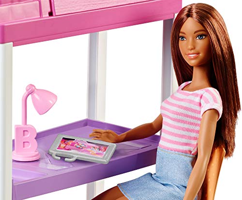 Barbie Doll And Furniture Set, Loft Bed With Transforming Bunk Beds And Desk Accessories, Gift Set For 3 To 7 Year Olds​​​​ #TOP1