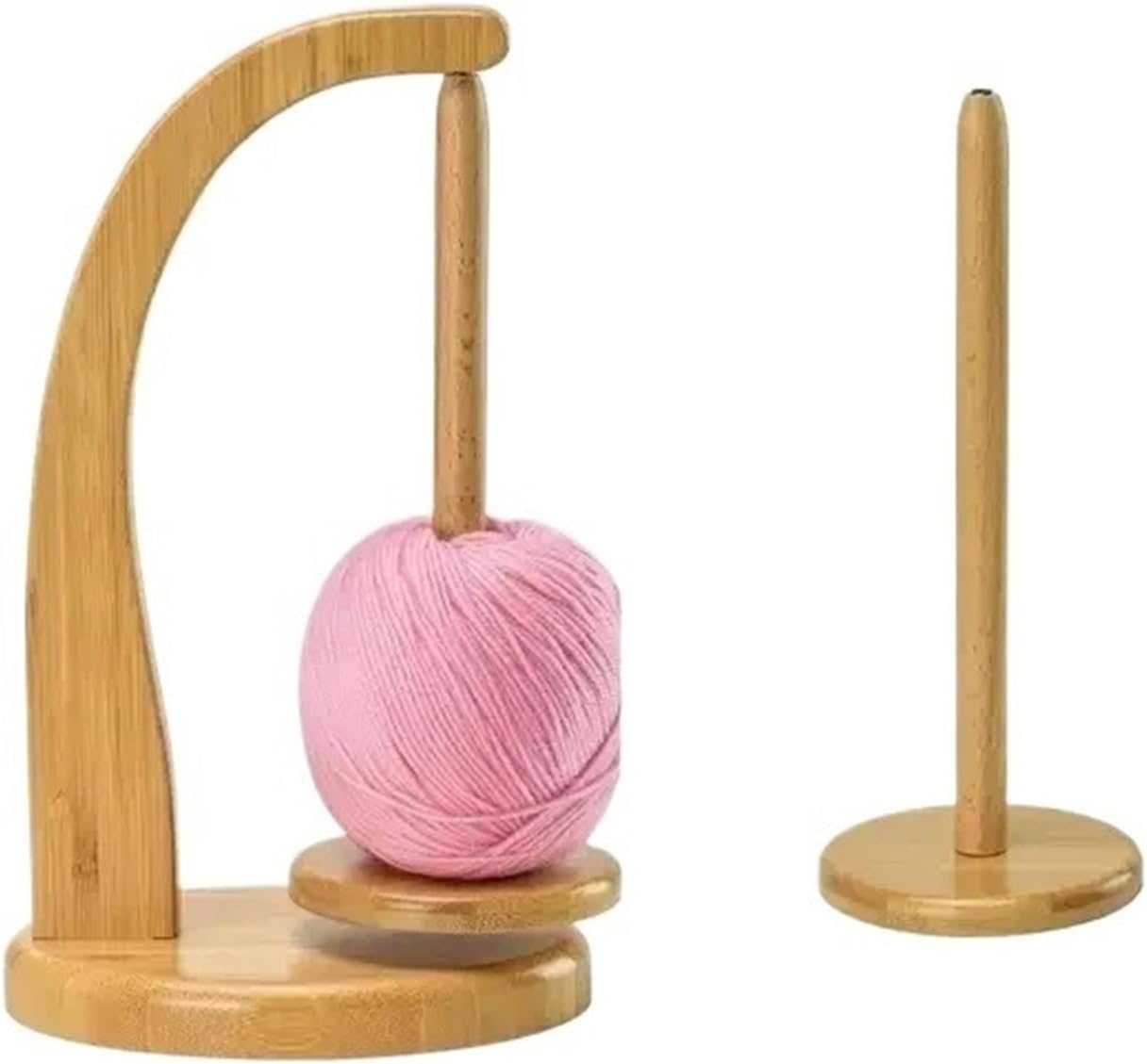 Winding Machine, Wooden Yarn Holder Crochet Yarn Holder Spinning Knitting Tools Rotating Magnetic Thread Spool(Rojo)