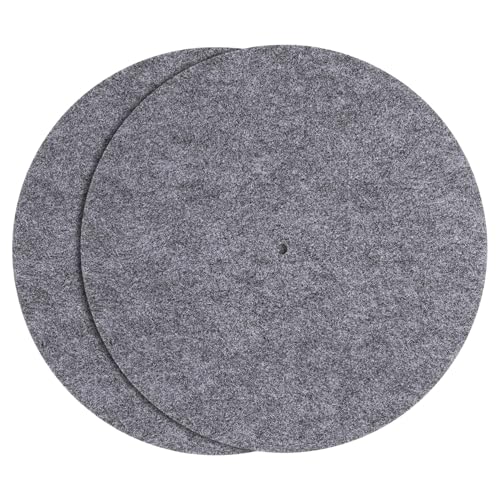 ifundom 2Pcs Felt Turntable Mats Vibration Slipmats for Vinyl Record Players Reduces Friction Enhances Sound Quality Compatibility for Various Turntable Setups