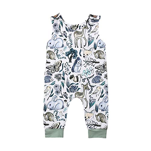 Newborn Infant Baby Boy Girl Clothes Dinosaur Sleeveless Romper One-Piece Bodysuit Jumpsuit Outfits Clothing (Animal, 6-12 Months) #TOP11