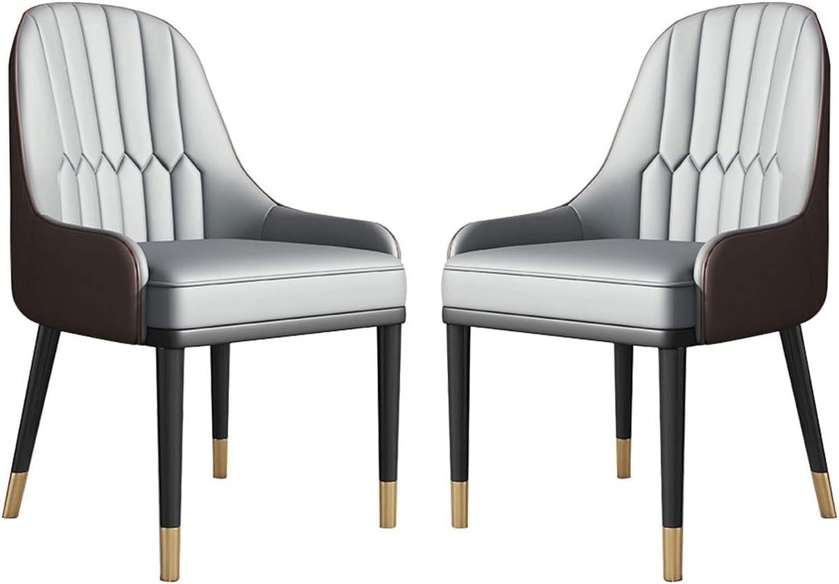 Chaise de salle à manger lot de 2 fauteuils gris pour cuisine et salon