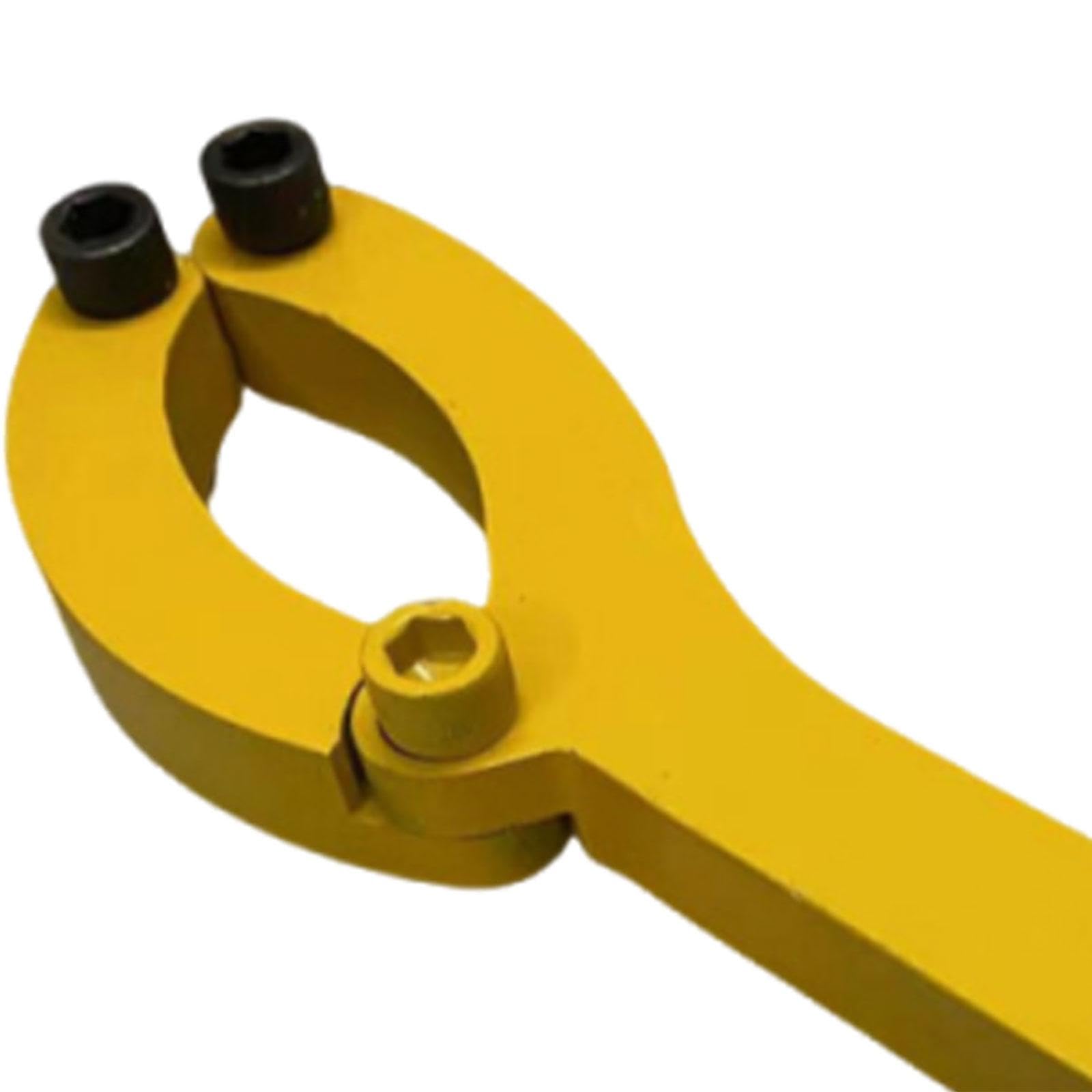 MagiDeal Clé à écrou de presse-étoupe réglable à 2 mâchoires, jaune, professionnelle, pour retirer les vérins hydrauliques avec poignée. Clé pour vérin
