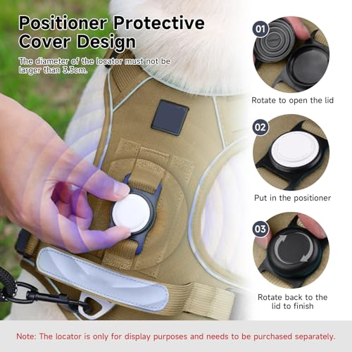 Hundegeschirr Mittelgroße Hunde, Wefaly Reflektierendes Verstellbare Geschirr Hund ohne Zug & Würgen Weich Atmungsaktiv Brustgeschirr mit Gepolstert Grifff für Kleine Mittlere Große (Kaki, M)