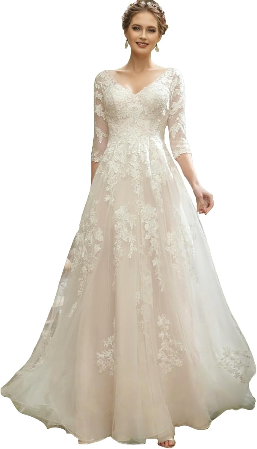 MartinLee Beach Wedding Dresses Bride  Lace Chiffon Boho