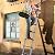Qimu Extension Telescoping Ladder Stainless Steel 8.5FT Lightweight Collapsible Multi-Purpose Portable Telescopic Attic Rv Roof Ladder, for Household Outdoor, 330 Lb Capacity