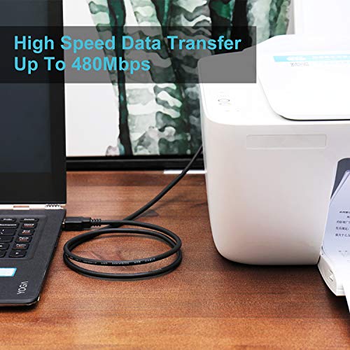 UYGHHK USB Printer Cable, USB 2.0 A Male to B Male, Type B Lead Scanner Cord Plug & play for HP Brother, Lexmark, Dell - Image 4