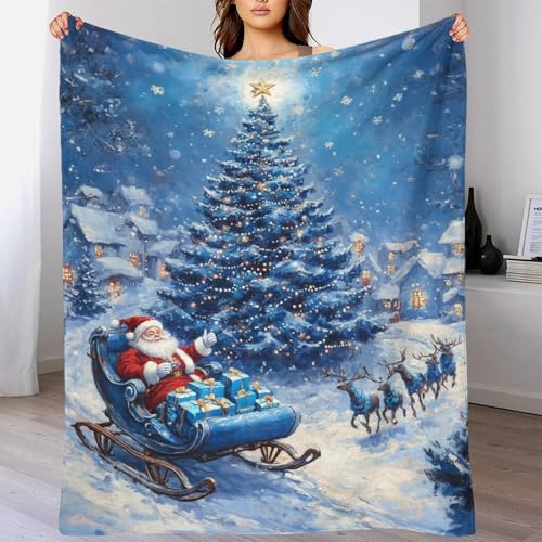 Couverture microfibre 200x230 cm sapin de Noël plaid chaud - 6