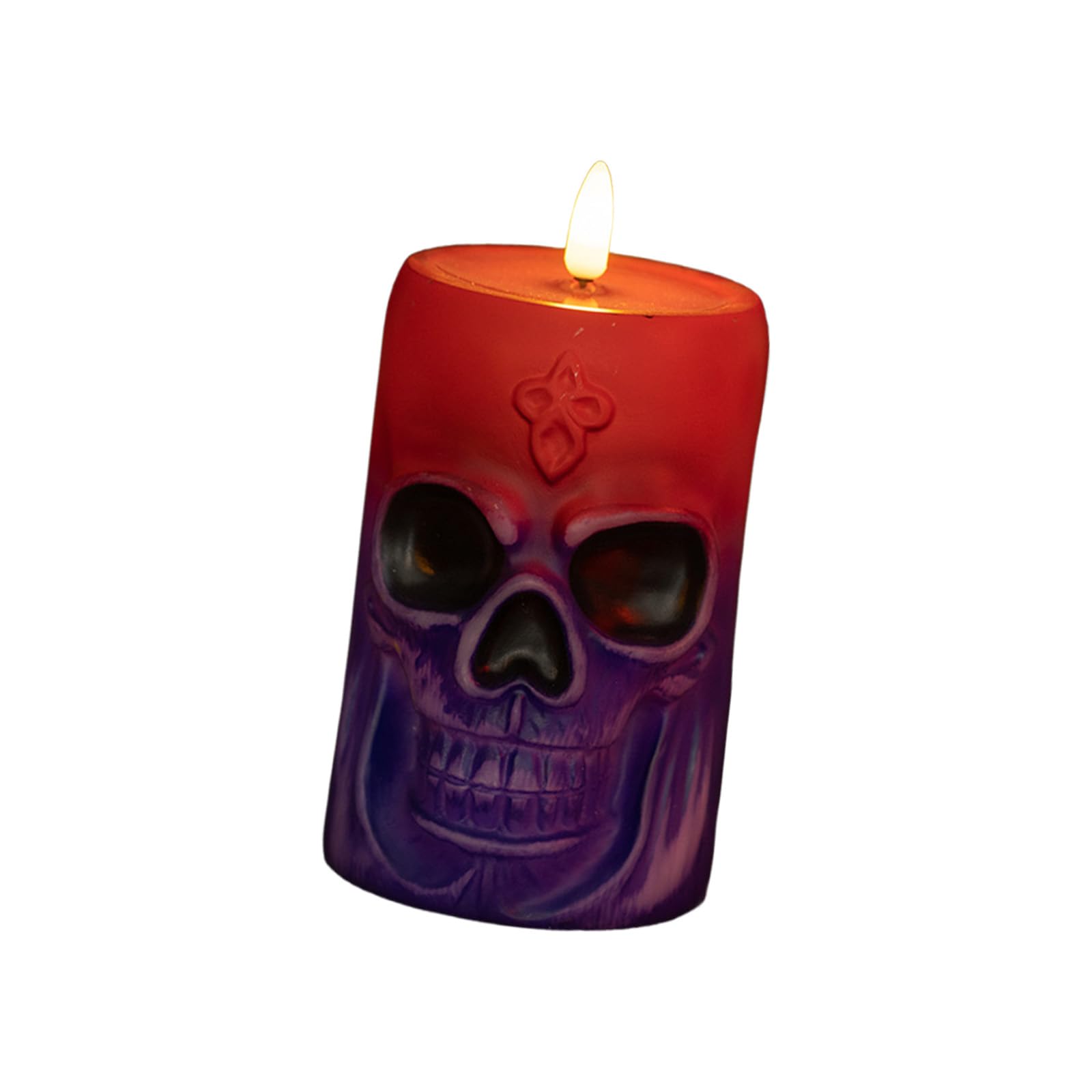 Msioytog Multicolored Glowing Skeleton Resin Lamp Halloween Decoration Realistic Skull Light for Home and Parties Sugar Resin Skull Lamp