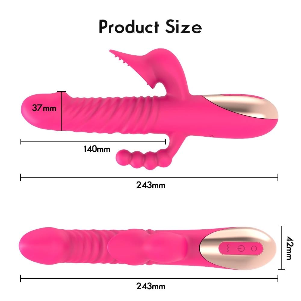 Vibrador Potente consolador vibrador de conejo 3 en 1 para mujer, punto G, masaje de clítoris Anal, vibrador para adultos, masturbador, Juguetes sexuales, vibradores