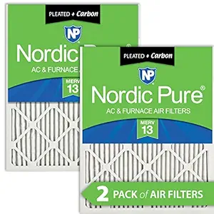 Nordic Pure 20x30x1M13+C-2 MERV 13 Plus Carbon AC Furnace Filter 20x30x1 Merv 13 Plus Carbon AC Furnace Filters Qty 2
