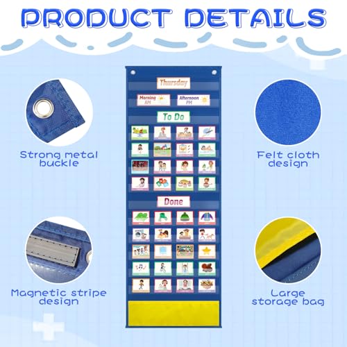 Interactive Visual Schedule for Kids Autism & ADHD - 144 Reusable Routine Cards with Daily & Weekly Planner,Learning Chart for Homeschool Classroom,Toddler Responsibility & Behavior Management Tool - Image 5