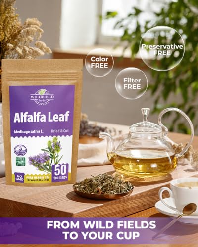 Image of 50 Bags Alfalfa Leaf Alfalfa Herb Tea (Medicago Sativa) - 24 Count 2g Tea Bags