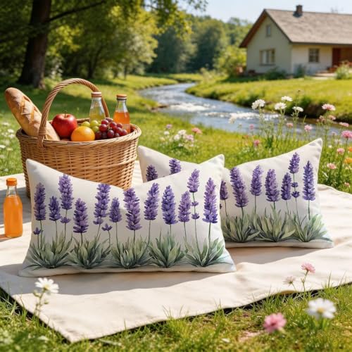 Housse coussin 50x70 violet lot de 2 imperméable pour canapé