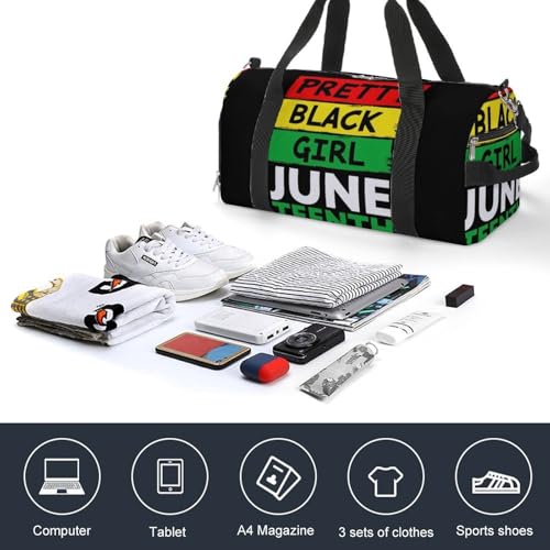 Sport Duffle Bag Travel Weekender Carry On Beach Yoga Overnight Luggage Bag Juneteenth Pretty Black Girl4