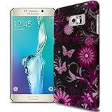 Galaxy S6 Edge+ Plus Case, CoverON Slim Non-Slip Art Design Cover [Slender Fit Series] Phone Case for Samsung Galaxy S6 Edge+ Plus - Pink Butterfly