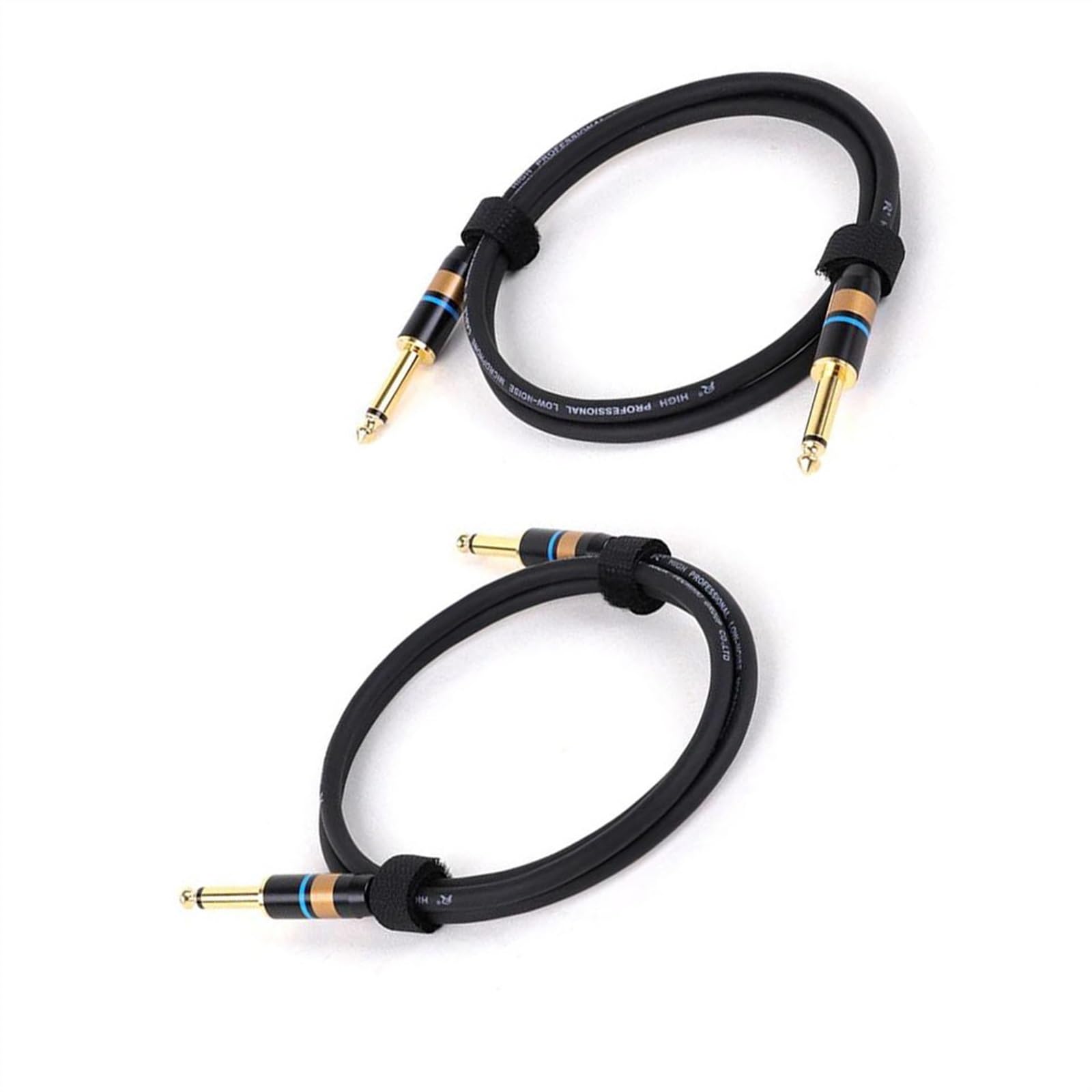 Kabel instrumentowy 1/4'' Kabel Do Gitary 6,35 Mm Męski Mono Pozłacany Jack Niesymetryczny Kabel Do Gitary Elektrycznej Basowej Klawiatury Miksera(Black 1,8m)