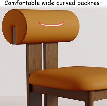 YVYKFZD Wooden Dining Chairs Set, Upholstered Kitchen Chairs, Armless Dining Room Chair, Unique Living Room Chair, for Offices Bedroom Study Room(Orange+Wood,2PCS)