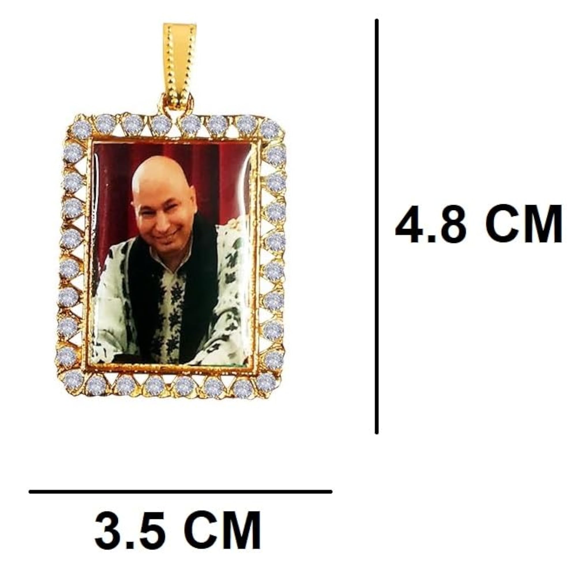 Unisex Rectangle Shape Diamond Nug Blessing Locket Pendant
