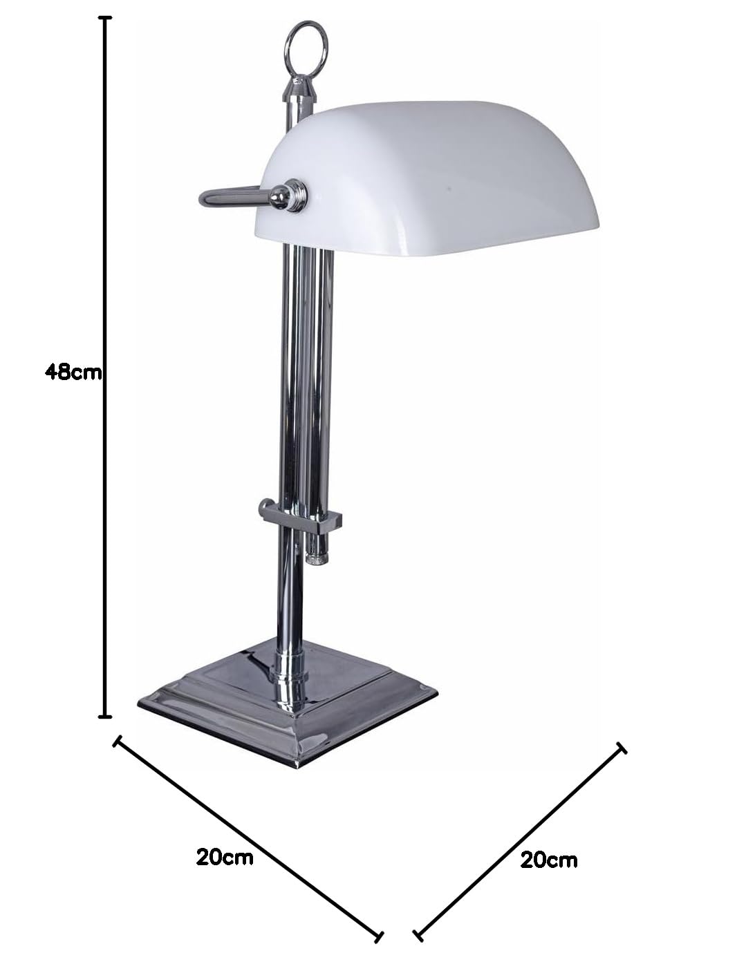 Lampa bankierska lampa biurkowa (bez żarówki) styl secesyjny biały i srebrny 48 cm lampa bankierska xcl121 Palazzo ekskluzywny