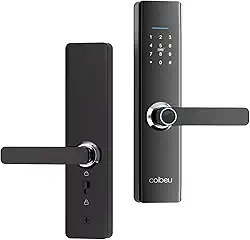 Fechadura Eletronica Inteligente Digital Biométrica WKZW-N08, Tuya APP, 8 Formas Acesso, Para Portas 4-6.4cm