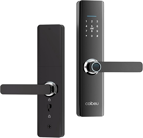 Fechadura Eletronica Inteligente Digital Biométrica WKZW-N08, Tuya APP, 8 Formas Acesso, Para Portas 4-6.4cm