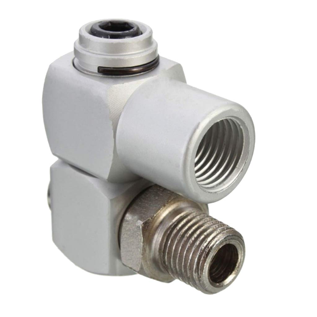 Homyl 1/4 Conector Neumático Universal Adaptador de Tubería de Aire Herramienta de Rotación de 360 ​​Gradοs, Plata, 6 Piezas