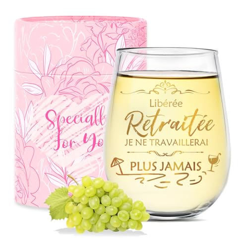Cadeau Retraite Femme Homme Verre A Vin Personnalisé Cadeau Collegue De Travail Femme Verre A Eau Cadeaux Départ Collègue Retraite Maitresse Décoration...