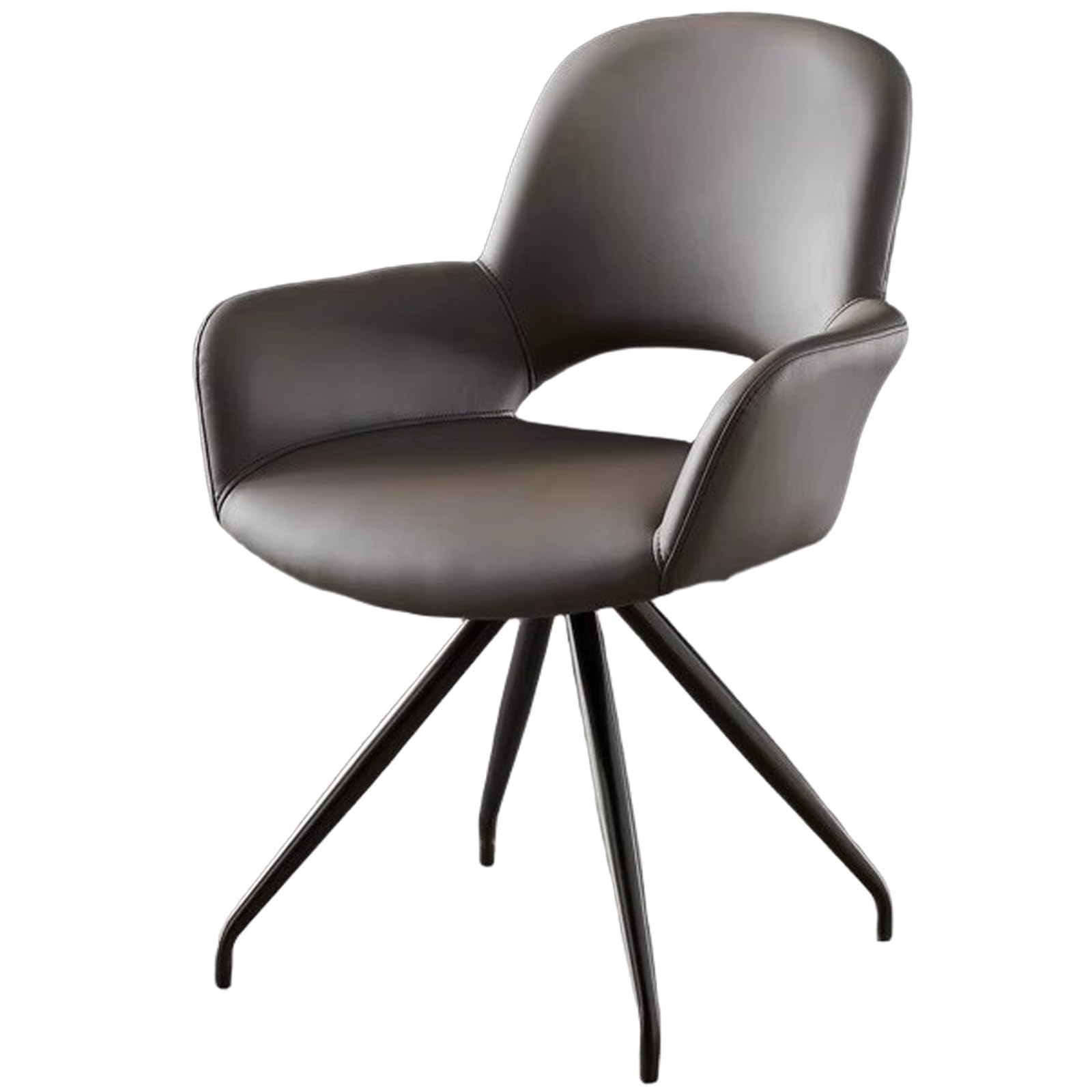 Chaise de cuisine pivotante gris moderne avec dossier ergonomique pour repas en famille ZTGL