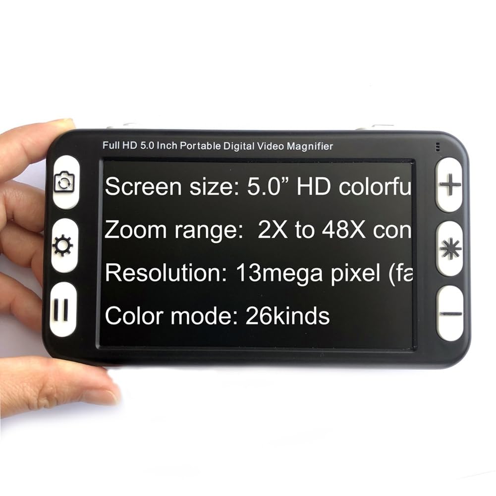 Tragbare Lupe mit 5-LCD-Display, Videolupe für Sehbehinderte, Elektronische Lesehilfe, Digitale Videolupe mit EU-Stecker