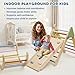 Foldable Pikler Triangle Climbing Set Wooden 7 in 1 Montessori Climber Toys for Toddlers 1-3 Baby Jungle Gym Indoor Slide Playground with Ramp & Arch & Ladder Large Kids Activity Center Boy/ Girl Gift
