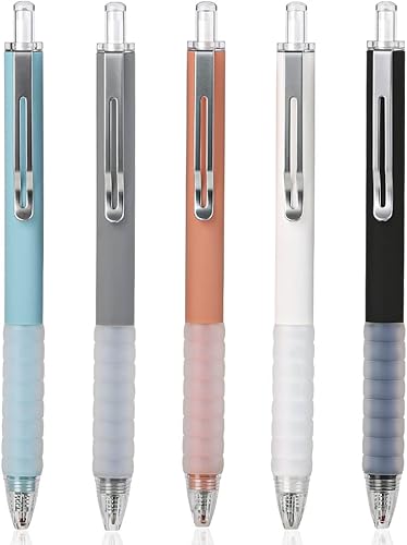 Miniatura 9 de xixixiaozhu xixixiaozhu ZL8 - Bolígrafos retráctiles de tinta de gel con agarre suave y clip de metal, 0.020 in, tinta negra, bolígrafo de oficina