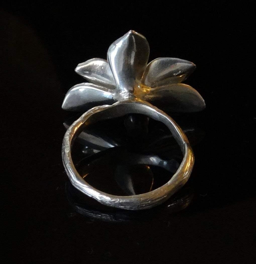 Orchid ring in sterling silver, silver orchid ring, orchid jewelry, floral ring, flower ring, silver floral jewelry, silver ring, silver flower ring