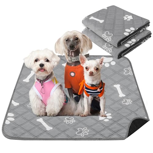 Image of PatiencET Washable Pee Pads for Dogs, 24'' x 36 inch Reusable Puppy Pads with Super Absorbent, 2 Pack Puppy Potty Pads with Waterproof Bottom for Pet Training, Housebreaking and Incontinence