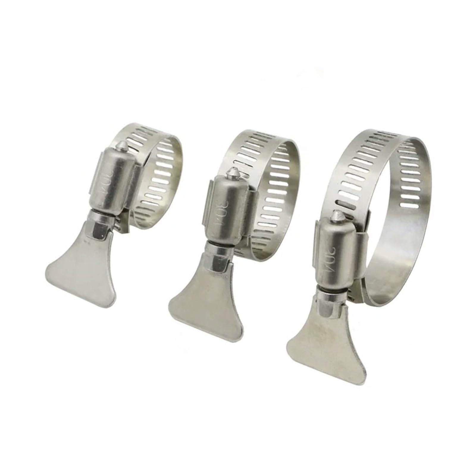 abrazadera para tubos de acero inoxidable Abrazadera de manguera de acero inoxidable con mango de hierro, abrazadera de tubo de aro 304, tensor de tubería de gas, 10 unidades(13-19MM 10pcs)
